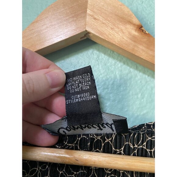 Vintage Connected Women's Cream and Black Patterned Dress with Flutter Sleeves 6 - Picture 6 of 8